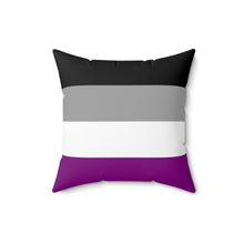 Load image into Gallery viewer, Throw Pillow | Asexual Pride Flag | Black Grey White Purple | 16x16
