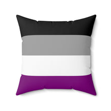 Load image into Gallery viewer, Throw Pillow | Asexual Pride Flag | Black Grey White Purple | 20x20
