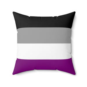 Throw Pillow | Asexual Pride Flag | Black Grey White Purple | 20x20
