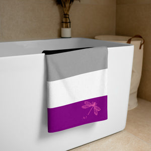 Beach Towel | Asexual Pride Flag | Black Grey White Purple