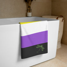 Load image into Gallery viewer, Beach Towel | Nonbinary Pride Flag | Yellow White Purple Black
