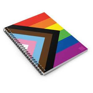 Progress Pride Flag | Spiral Notebook | Ruled Line | Rainbow