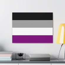 Load image into Gallery viewer, Asexual Pride Flag | Canvas Print | Hot Pink Sides
