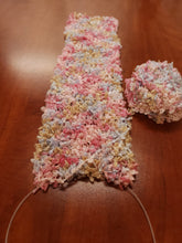 Load image into Gallery viewer, Scarf Hand-Knit Traditional | &quot;Cotton Candy&quot; | Pink Blue Tan
