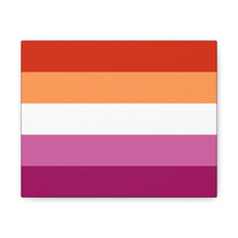 Load image into Gallery viewer, Lesbian Pride Flag 5 Stripes | Canvas Print | Lavender Sides
