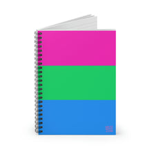 Load image into Gallery viewer, Polysexual Pride Flag | Spiral Notebook | Ruled Line | Pink Green Blue
