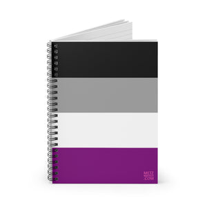 Asexual Pride Flag | Spiral Notebook | Ruled Line | Black Grey White Purple