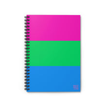 Load image into Gallery viewer, Polysexual Pride Flag | Spiral Notebook | Ruled Line | Pink Green Blue
