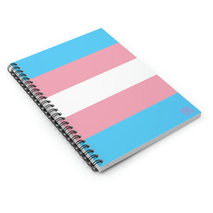 Transgender Pride Flag | Spiral Notebook | Ruled Line | Blue Pink White