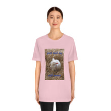 Load image into Gallery viewer, greet each day with wonder | Inspirational Motivational Quote Unisex Ringspun Short Sleeve T-shirt | Spring Lamb Straw
