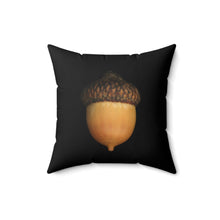 Load image into Gallery viewer, Throw Pillow | Acorn by Matteo | Black | 16x16 Dark Cottagecore Goblincore Gothic
