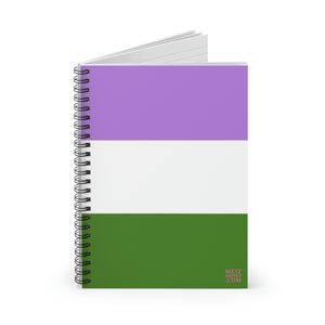 Genderqueer Pride Flag | Spiral Notebook | Ruled Line | Lavender White Green