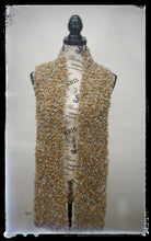 Load image into Gallery viewer, Scarf Hand-Knit Traditional | &quot;Desert&quot; | Bronze Gold Slate Gray

