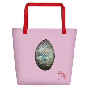 Tote Bag | Abalone Shell Exterior | Large | Orchid Pink