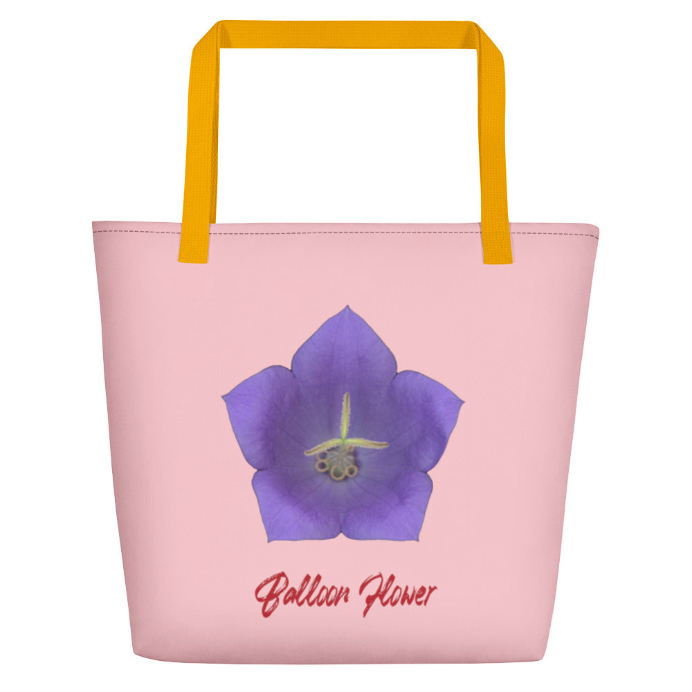 Tote Bag | Balloon Flower Blue | Large | Pink