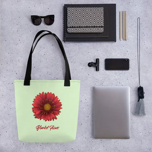 Tote Bag | Blanket Flower Gaillardia Red | Small | Sea Glass