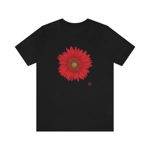 Gerbera Daisy Flower Red | Unisex Ringspun Short Sleeve T-Shirt