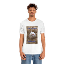 Load image into Gallery viewer, greet each day with wonder | Inspirational Motivational Quote Unisex Ringspun Short Sleeve T-shirt | Spring Lamb Straw
