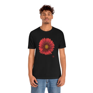 Blanket Flower Gaillardia Red | Unisex Ringspun Short Sleeve T-Shirt