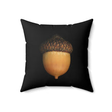 Load image into Gallery viewer, Throw Pillow | Acorn by Matteo | Black | 18x18 Dark Cottagecore Goblincore Gothic
