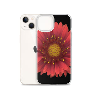 iPhone Case | Blanket Flower Gaillardia Red | Black Background