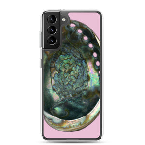 Samsung Phone Case | Abalone Shell Interior | Orchid Pink Background