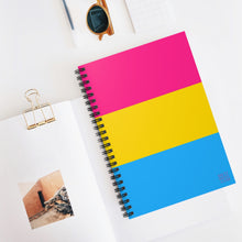 Load image into Gallery viewer, Pansexual Pride Flag | Spiral Notebook | Ruled Line | Blue Yellow Pink
