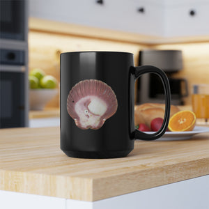 Scallop Shell Magenta  | Ceramic Mug | 15oz | Black