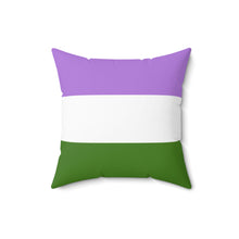 Load image into Gallery viewer, Throw Pillow | Genderqueer Pride Flag | Lavender White Green | 16x16

