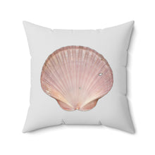 Load image into Gallery viewer, Throw Pillow | Scallop Shell Magenta | Silver | Back | 20x20 Oceancore Seacore Naturecore
