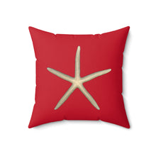Load image into Gallery viewer, Throw Pillow | Finger Starfish Shell Top | Red | 18x18 Oceancore Seacore Naturecore
