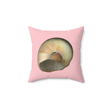 Load image into Gallery viewer, Throw Pillow | Moon Snail Shell Blue | Pink | Back | 14x14 Oceancore Seacore Naturecore
