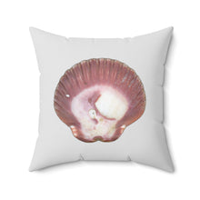 Load image into Gallery viewer, Throw Pillow | Scallop Shell Magenta | Silver | Front | 20x20 Oceancore Seacore Naturecore
