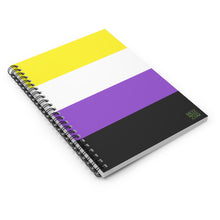Load image into Gallery viewer, Nonbinary Pride Flag | Spiral Notebook | Ruled Line | Yellow White Purple Black
