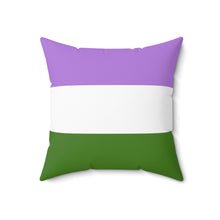 Load image into Gallery viewer, Genderqueer Pride Flag | Square Throw Pillow | Lavender White Green
