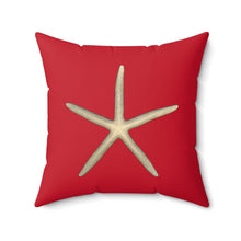 Load image into Gallery viewer, Throw Pillow | Finger Starfish Shell Top | Red | 20x20 Oceancore Seacore Naturecore
