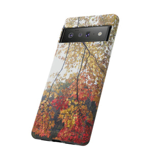 iPhone Samsung Galaxy Google Pixel Tough Phone Case | Autumn Fall Trees Leaves | Red Yellow