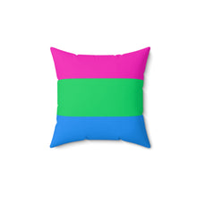Load image into Gallery viewer, Throw Pillow | Polysexual Pride Flag | Pink Green Blue | 14x14
