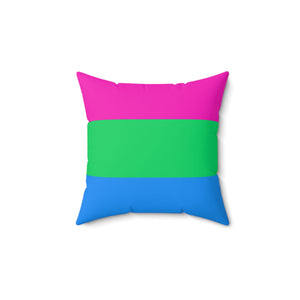 Throw Pillow | Polysexual Pride Flag | Pink Green Blue | 14x14