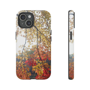 iPhone Samsung Galaxy Google Pixel Tough Phone Case | Autumn Fall Trees Leaves | Red Yellow