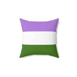Throw Pillow | Genderqueer Pride Flag | Lavender White Green