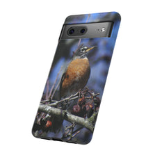 Load image into Gallery viewer, iPhone Samsung Galaxy Google Pixel Tough Phone Case |  Robin Crabapple Tree | Summer Sky Blue
