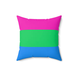 Throw Pillow | Polysexual Pride Flag | Pink Green Blue | 16x16