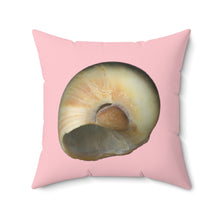 Load image into Gallery viewer, Throw Pillow | Moon Snail Shell Blue | Pink | Back | 20x20 Oceancore Seacore Naturecore
