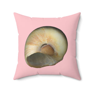 Throw Pillow | Moon Snail Shell Blue | Pink | Back | 20x20 Oceancore Seacore Naturecore