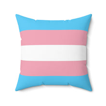 Load image into Gallery viewer, Transgender Pride Flag | Square Throw Pillow | Blue Pink White
