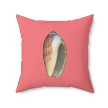 Load image into Gallery viewer, Throw Pillow | Olive Snail Shell Brown | Salmon | Back | 20x20 Oceancore Seacore Naturecore
