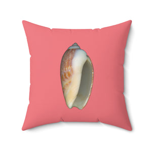 Throw Pillow | Olive Snail Shell Brown | Salmon | Back | 20x20 Oceancore Seacore Naturecore