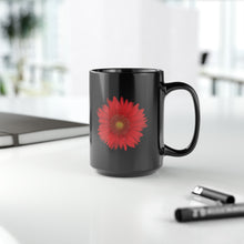 Load image into Gallery viewer, Gerbera Daisy Flower Red | Ceramic Mug | 15oz | Black
