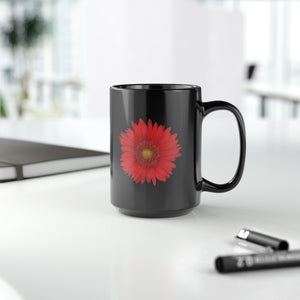 Gerbera Daisy Flower Red | Ceramic Mug | 15oz | Black